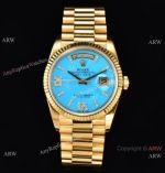 CS Factory Replica Rolex Day Date Turquoise 36mm CS cal.3255 Watch in 904l Yellow Gold